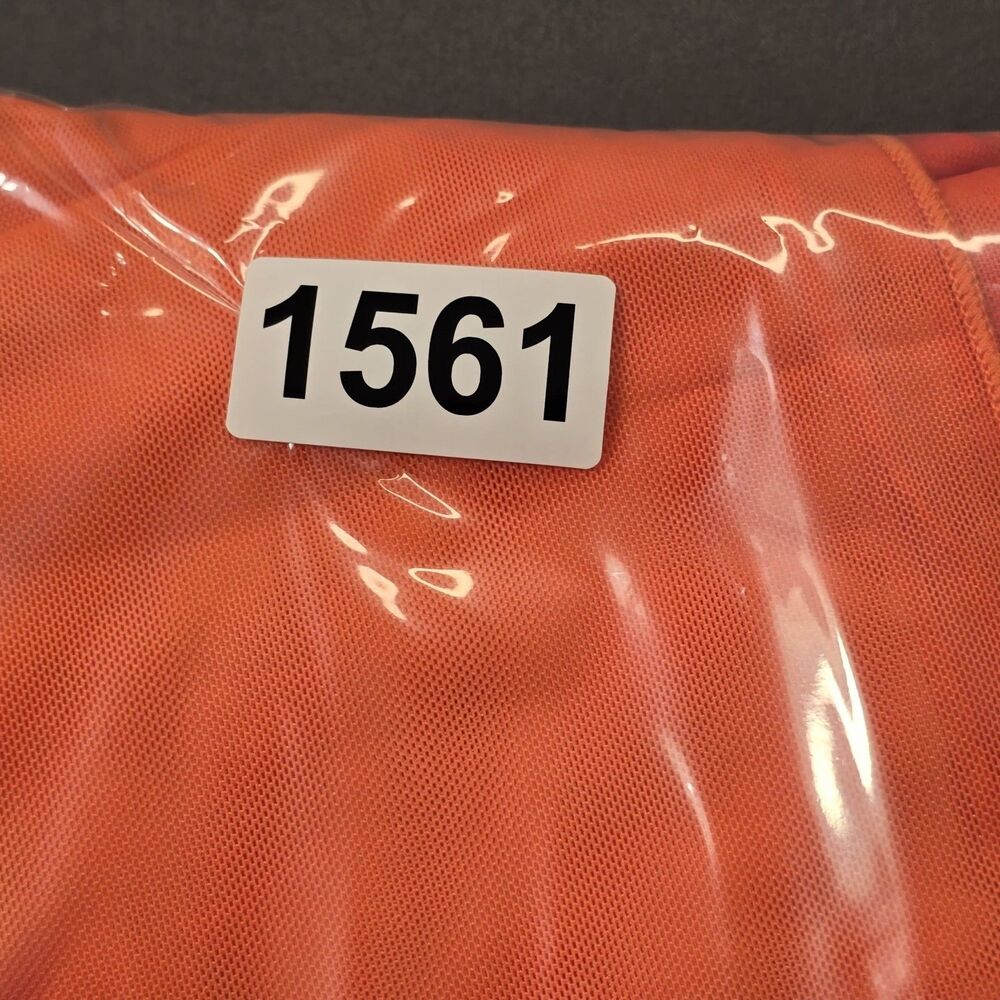 CAROLINE CONSTAS Mesh Midi Dress Cover Up M Orange with Red & Yellow Tie‑Dye New - Picture 13 of 13